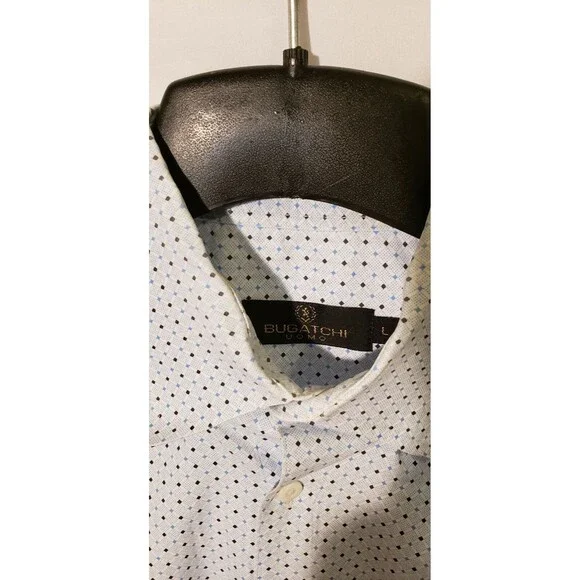 Bugatchi Uomo Men's Large Dress Casual Cotton Long Sleeve Button Down - Picture 7 of 12